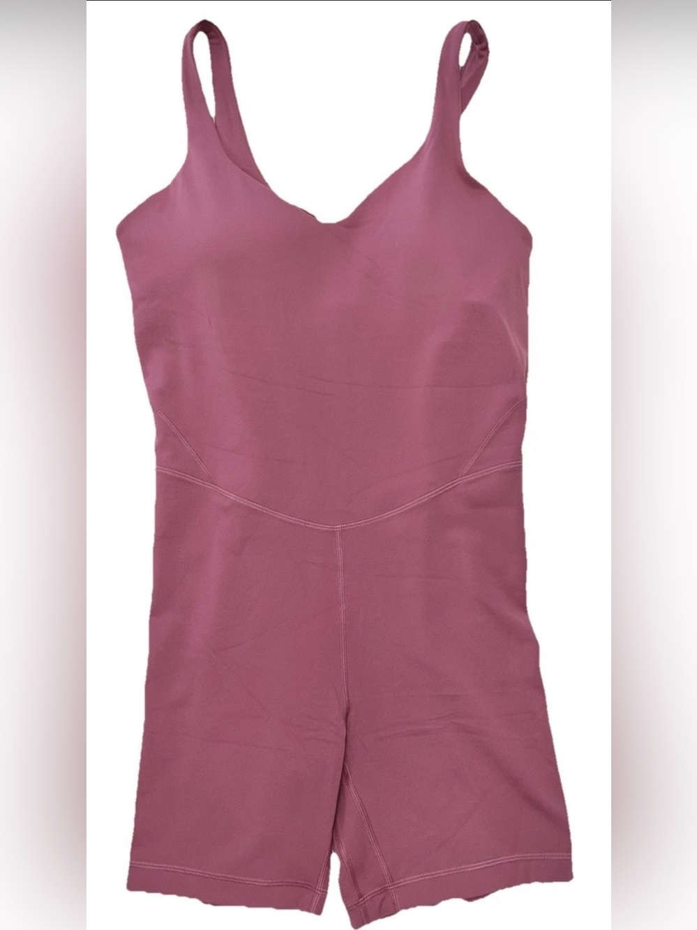 NWT LULULEMON SIZE 10 ALIGN BODYSUIT 6” LENGTH BUILT IN BRA WASHED MAUVE $128